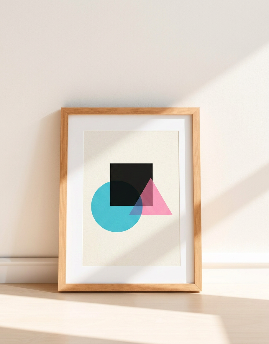 Framed Print blank product — Oak · perspex glaze